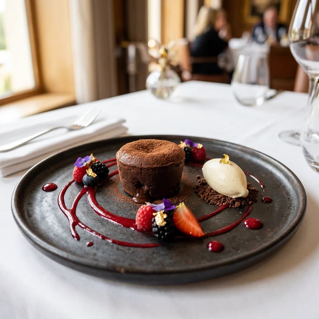Gourmet dessert presentation