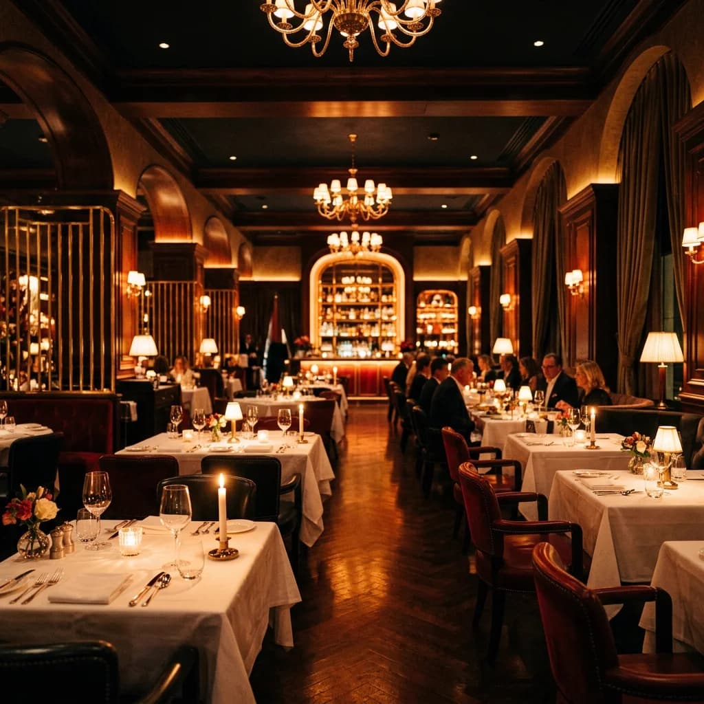 Elegant fine dining interior at Restaurant Elite